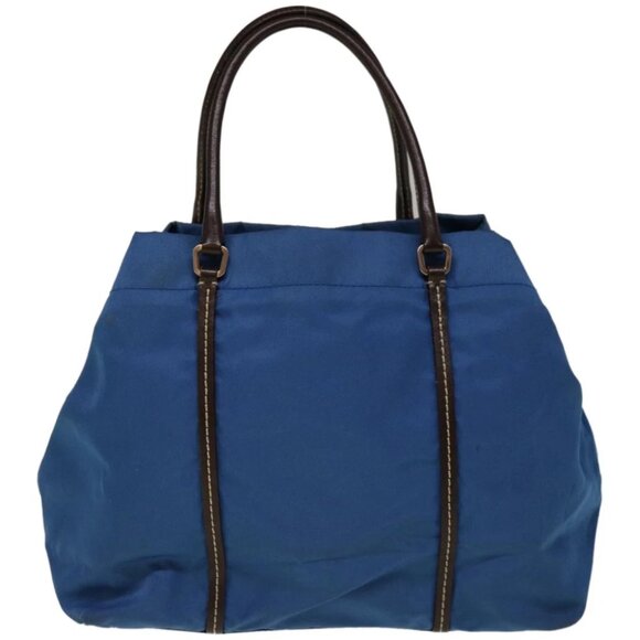 PRADA Hand Bag Nylon Blue - Picture 2 of 15